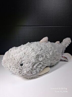 My Pillow Pets Sharky Shark Plush Premium Pee Wees Grey White Folding 16"